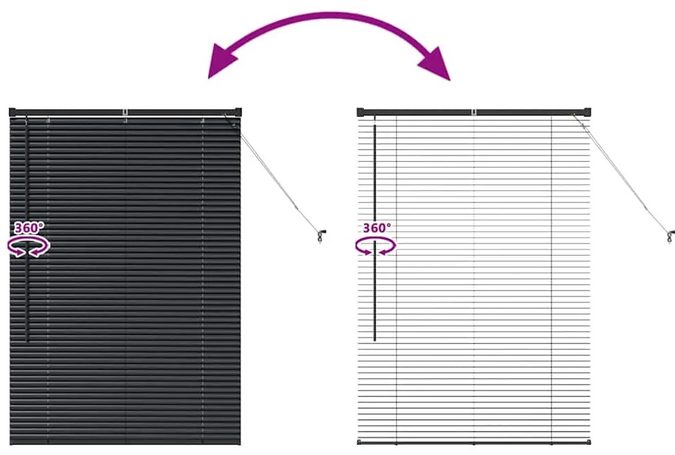 Persiana de Janela com cortinas Outros Manual Preto 80 x 130 cm Alumín