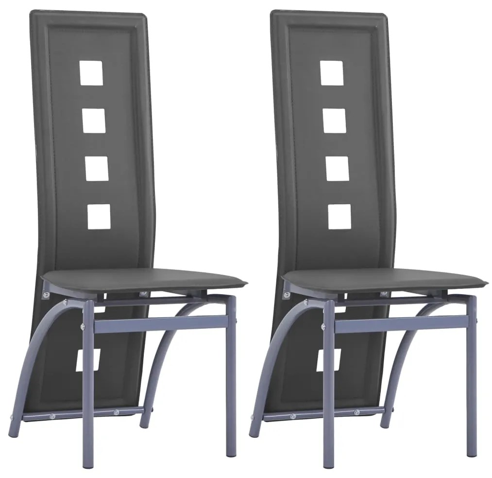 vidaXL Cadeiras de jantar 2 pcs couro artificial cinzento