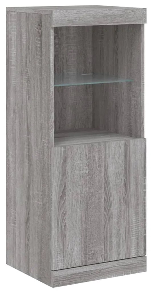 Aparador com luzes LED 162x37x100 cm cinzento sonoma