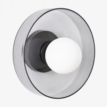 Aplique De Parede Em Vidro E Aço Inoxidável Jaxal Preto & Ø25 Cm - Sklum