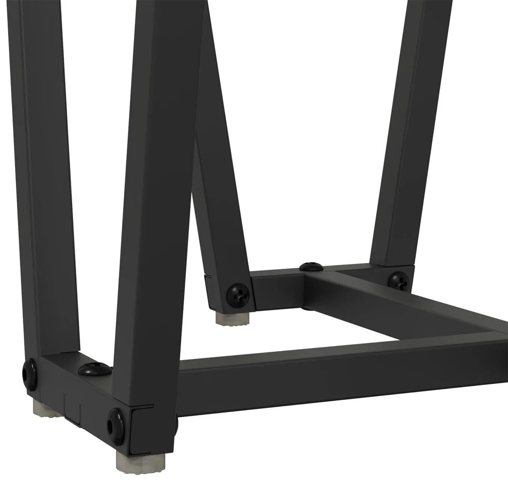 Mesa de Apoio vidaXL 2 pcs Preto Carvalho Madeira Engenharia e Metal