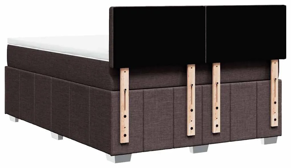 Cama com molas/colchão 140x190 cm tecido castanho-escuro