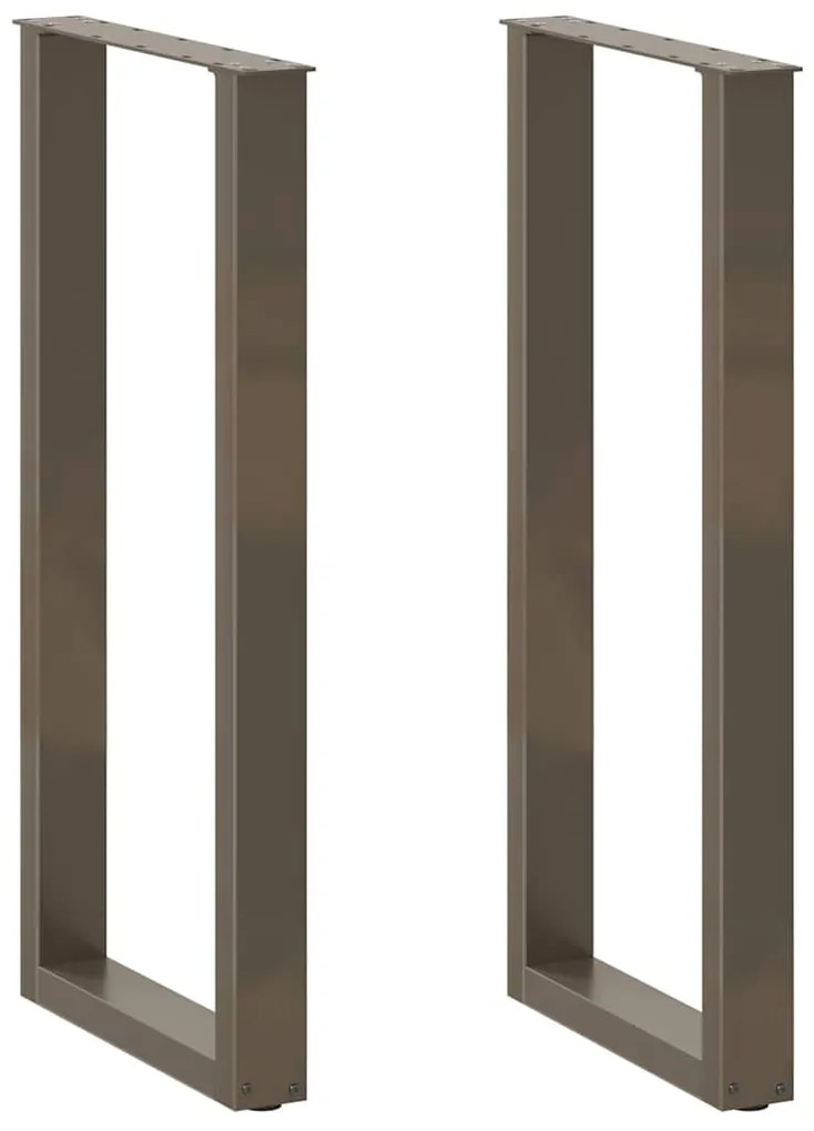 vidaXL Pés de mesa de bar em forma de U, 2 peças, aço natural, 50x(100-101) cm, aço
