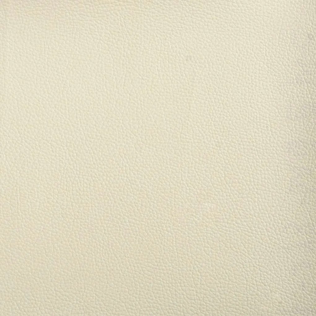 Sofá de 3 lugares 180 cm couro artificial cor creme
