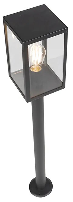 Candeeiro de exterior moderno preto com vidro 100,5 cm - Rotterdam Moderno