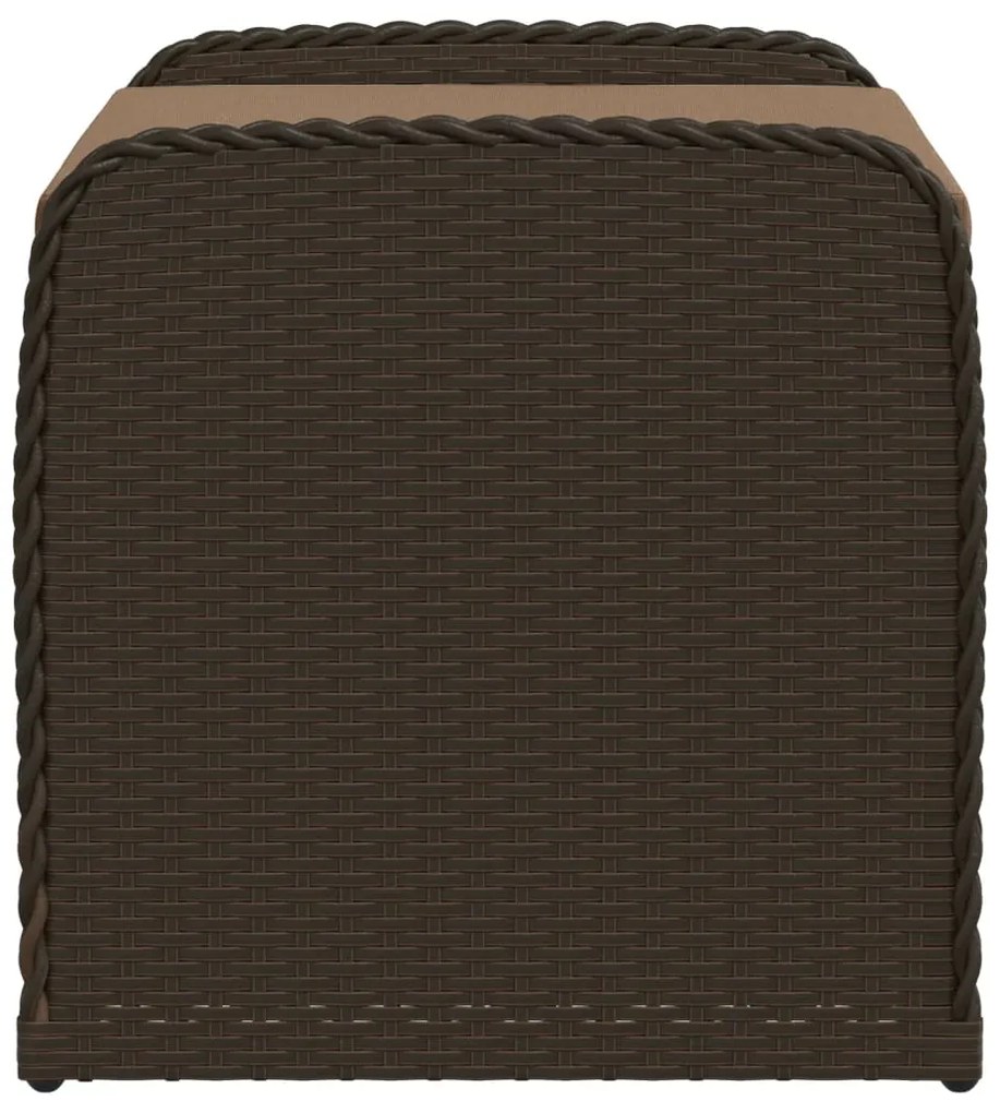 Banco de arrumação com almofadão 80x51x52 cm vime PE castanho