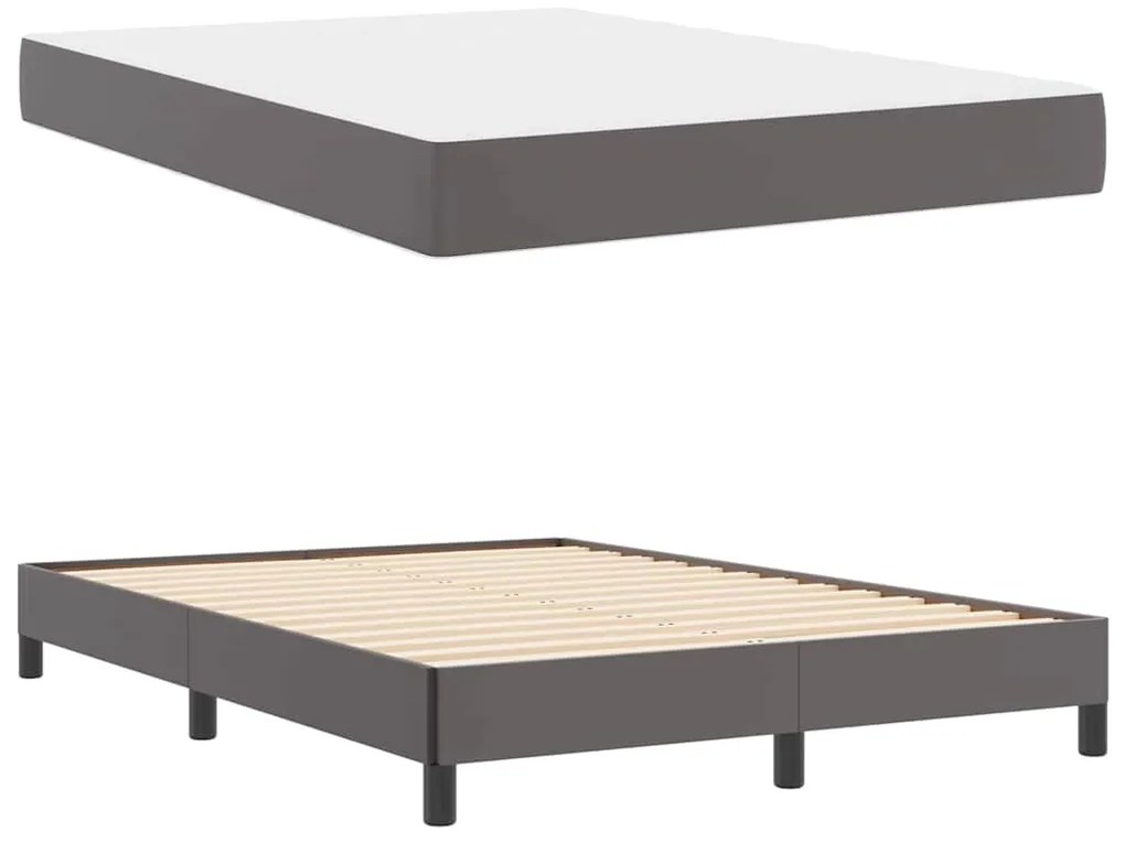 Cama Outros Cinzeto 140 x 200 cm Couro sintético