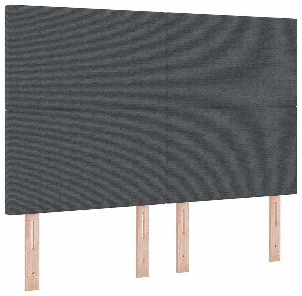 Cabeceira LED vidaXL Cinza Escuro 80 cm Tecido Corduroy