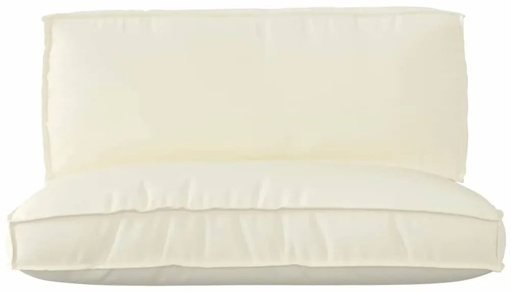 Conjunto de Almofadas de Palete 2 Peças Creme Tecido Oxford