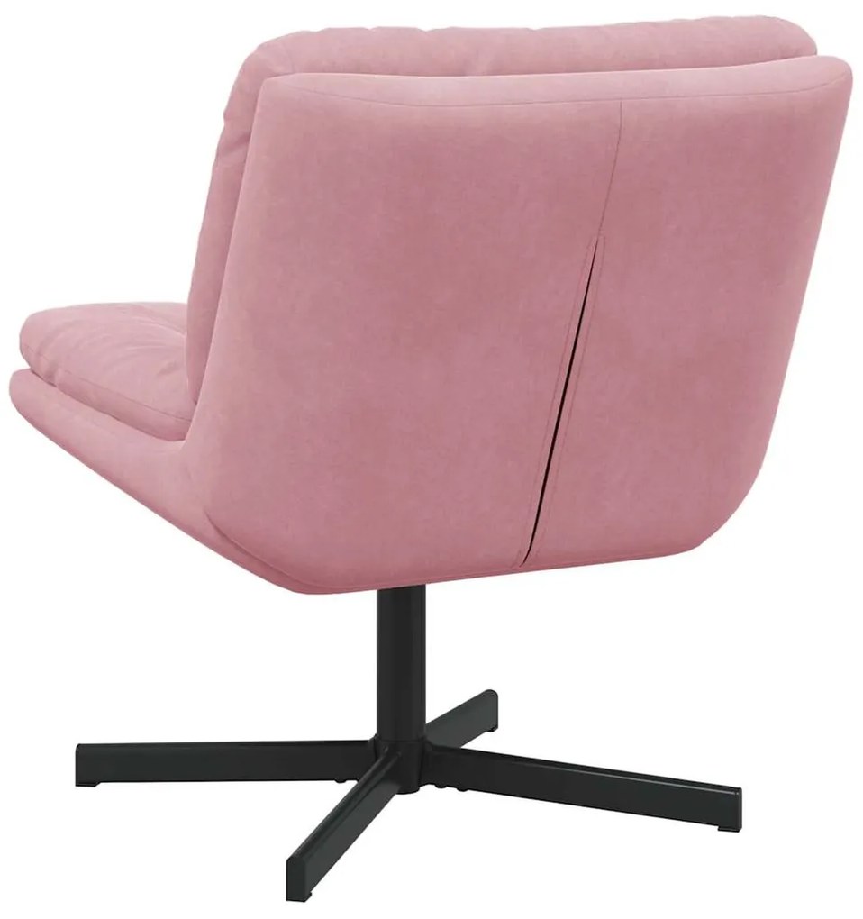 Cadeira Relaxante Giratória Rosa 63 x 75 x 76 cm Veludo