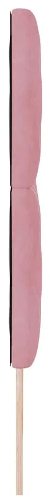 <strong>Cabeceira em veludo rosa</strong> da com design de blocos de d
