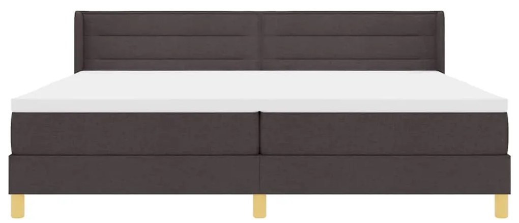 Cama Box Marrom Escuro e Branco 200 x 200 cm Tecido