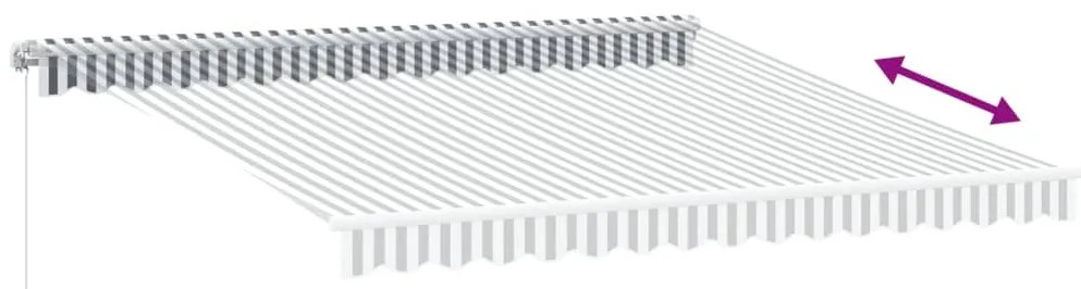Toldo retrátil manual com LED 400x350 cm antracite/branco