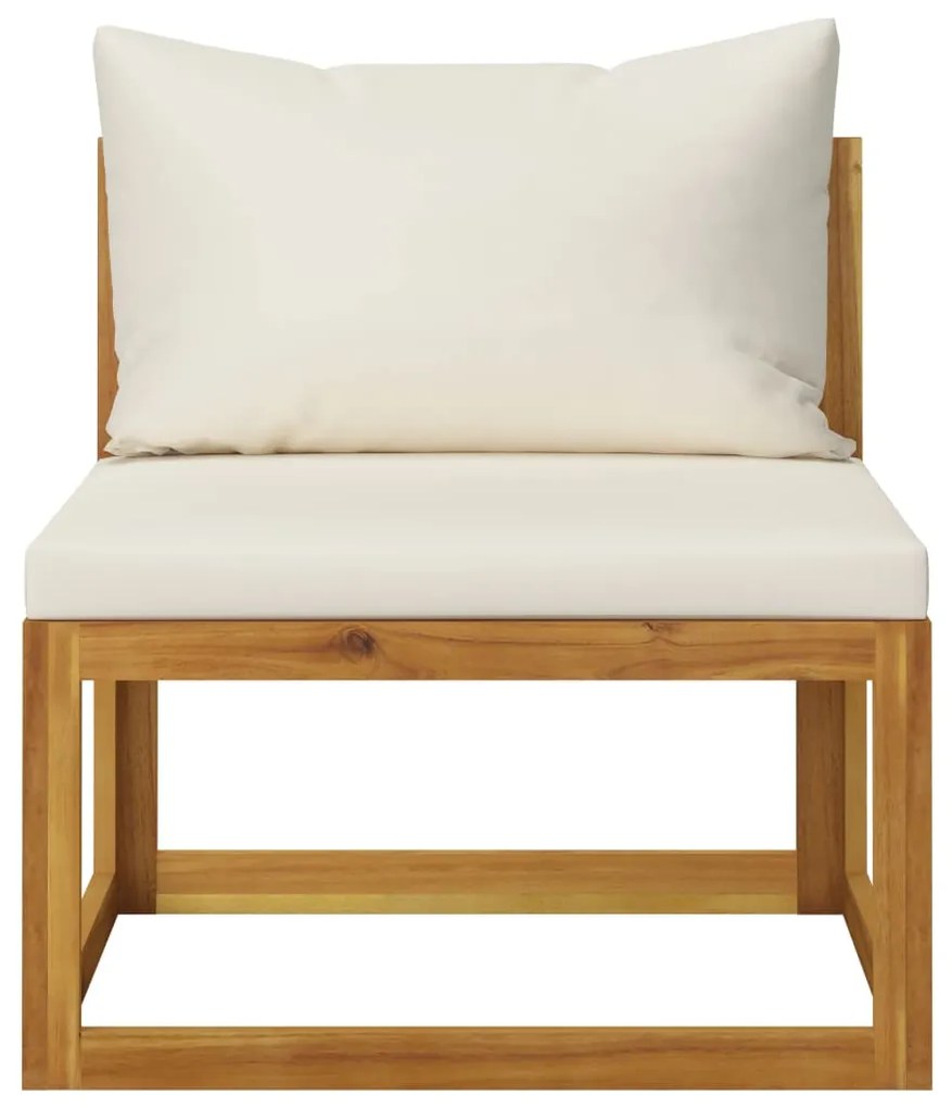 5 pcs conj. lounge jardim c/ almofadões madeira acácia maciça
