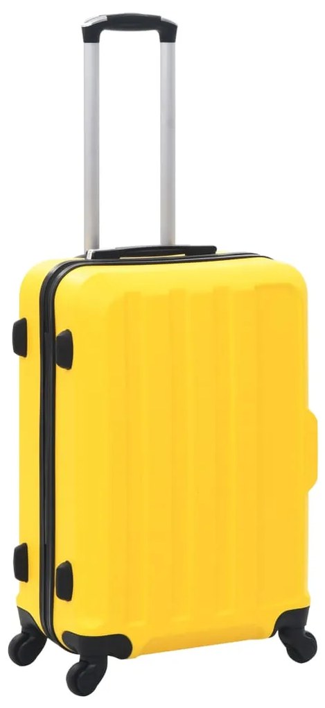 Conjunto de tróleis estojo rígido 3 pcs ABS amarelo