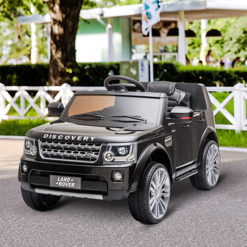 HOMCOM Carro Elétrico para Crianças acima de 3 Anos com Licença de Land Rover Controle Remoto Bateria de 12V e 2 Motores Velocidade de 3-5 km / h 102,5x69x55,4 cm preto