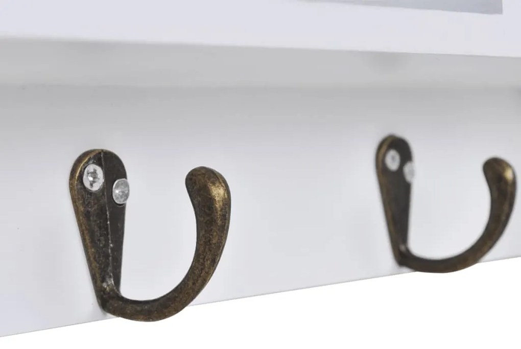 Armário de parede p/ chaves e joias com portas e ganchos