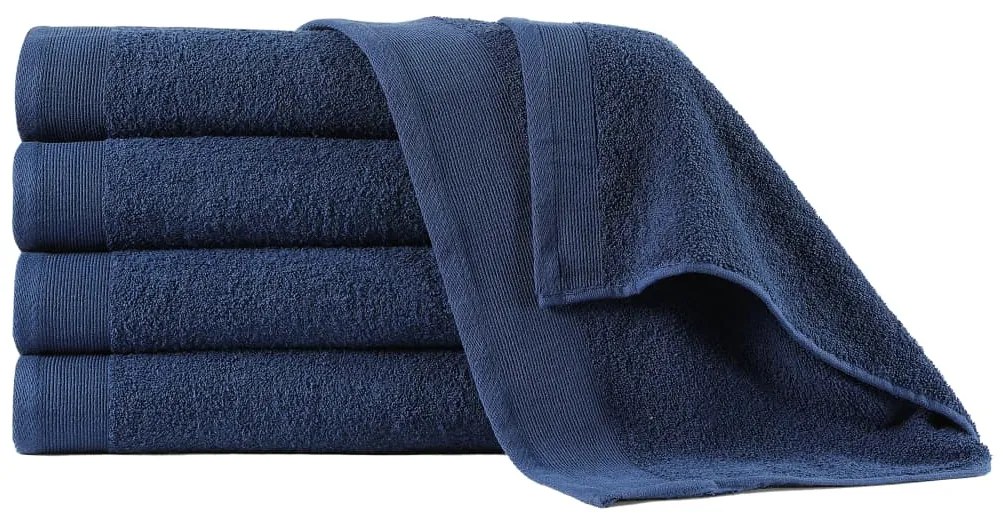 vidaXL Toalhas de banho 5 pcs algodão 450 g 70x140 cm azul-marinho
