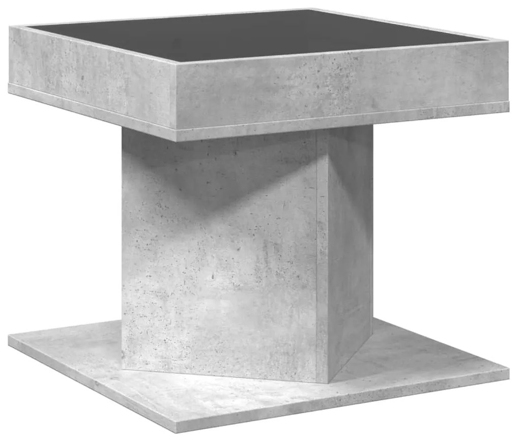 Mesa de centro c/ LEDs 50x50x45 cm madeira processada