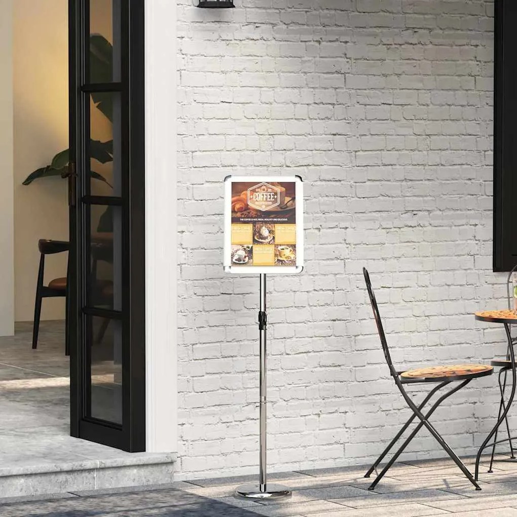 vidaXL Displays de Feira Prateado 25 x 25 x 125 cm Alumínio