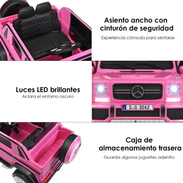 Carro Elétrico para Crianças Mercedes Benz Maybach  3-8 Anos com Bateria 12V e Controlo Parental 2 Portas Rosa