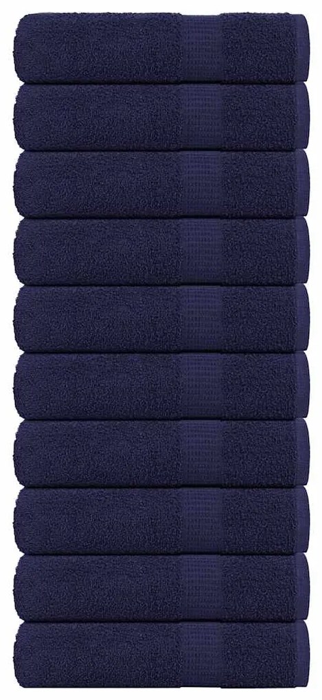 Toalhas mãos 10 pcs 50x100 cm 360 gsm 100% algodão azul marinho