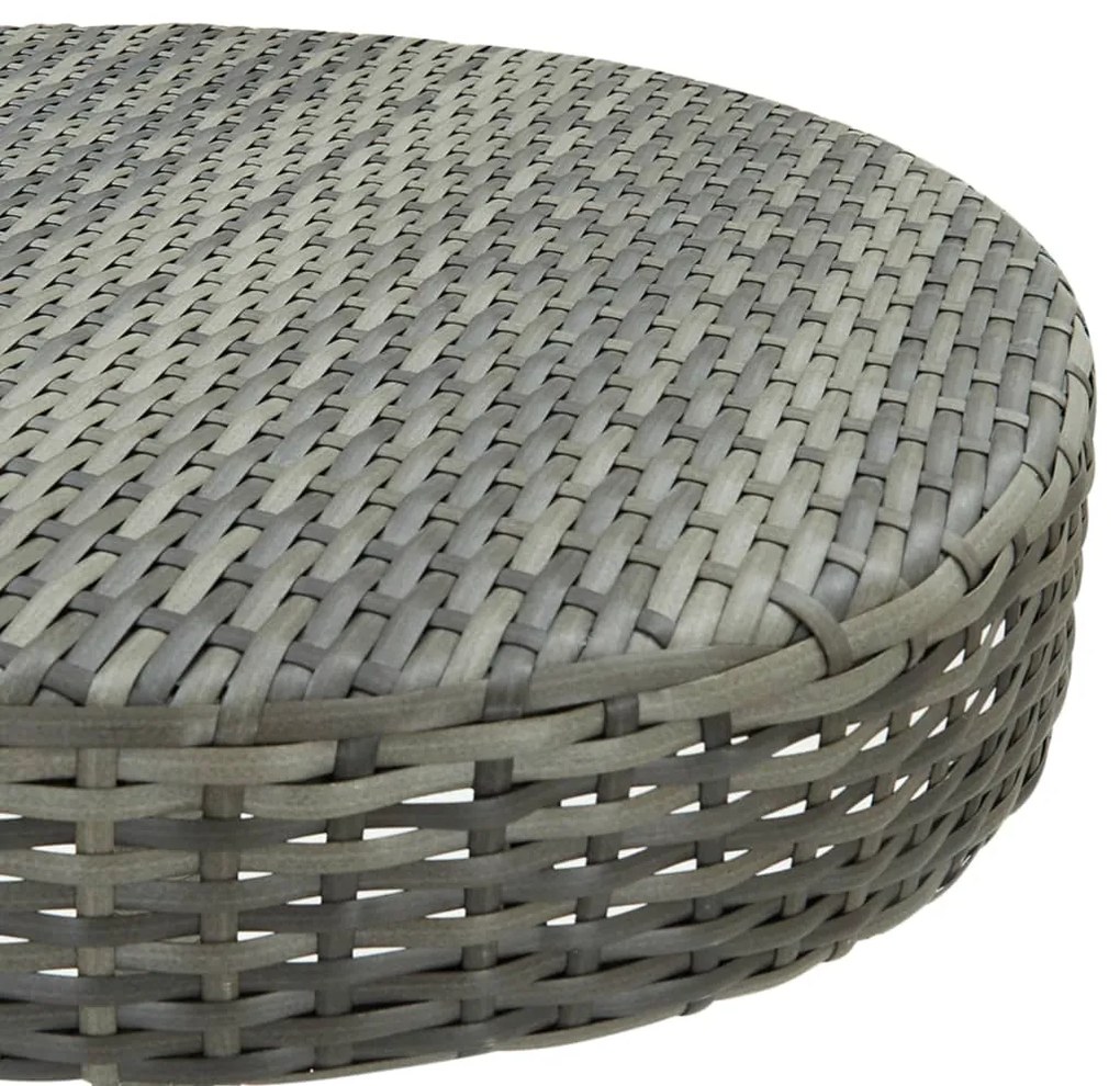 3 pcs conjunto de bar para jardim vime PE cinzento