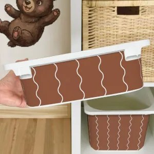 Autocolante para caixa IKEA TROFAST - Ondas castanhas