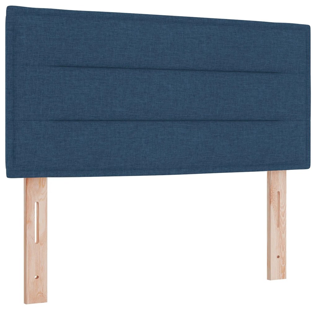 Cama Box Spring com Colchão Azul 120x200 cm Tecido