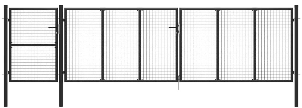 vidaXL Portão de jardim 500x125 cm aço antracite