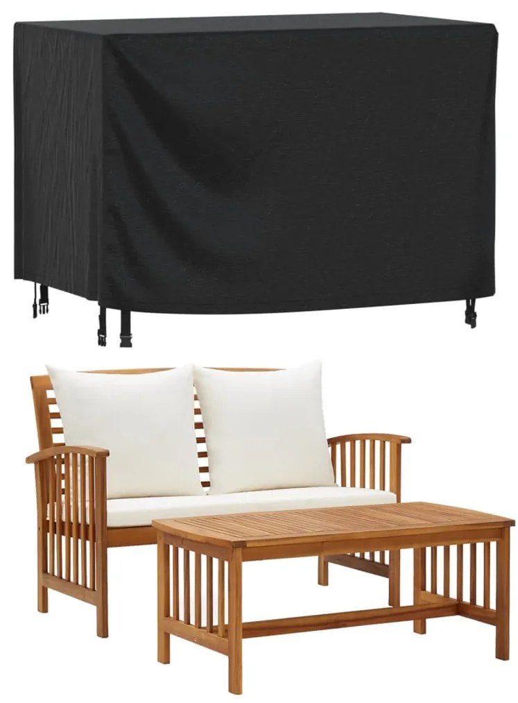 Capa p/ mobiliário jardim 140x70x90 cm impermeável 420D preto