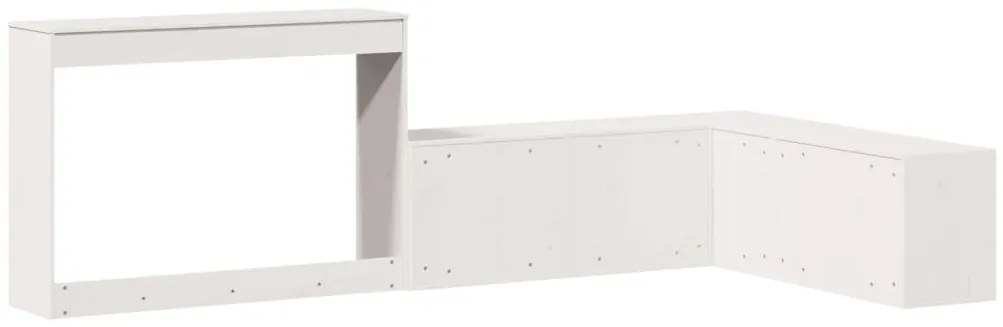 Mesa cabeceira c/ secretária 222x107x75 cm pinho maciço branco