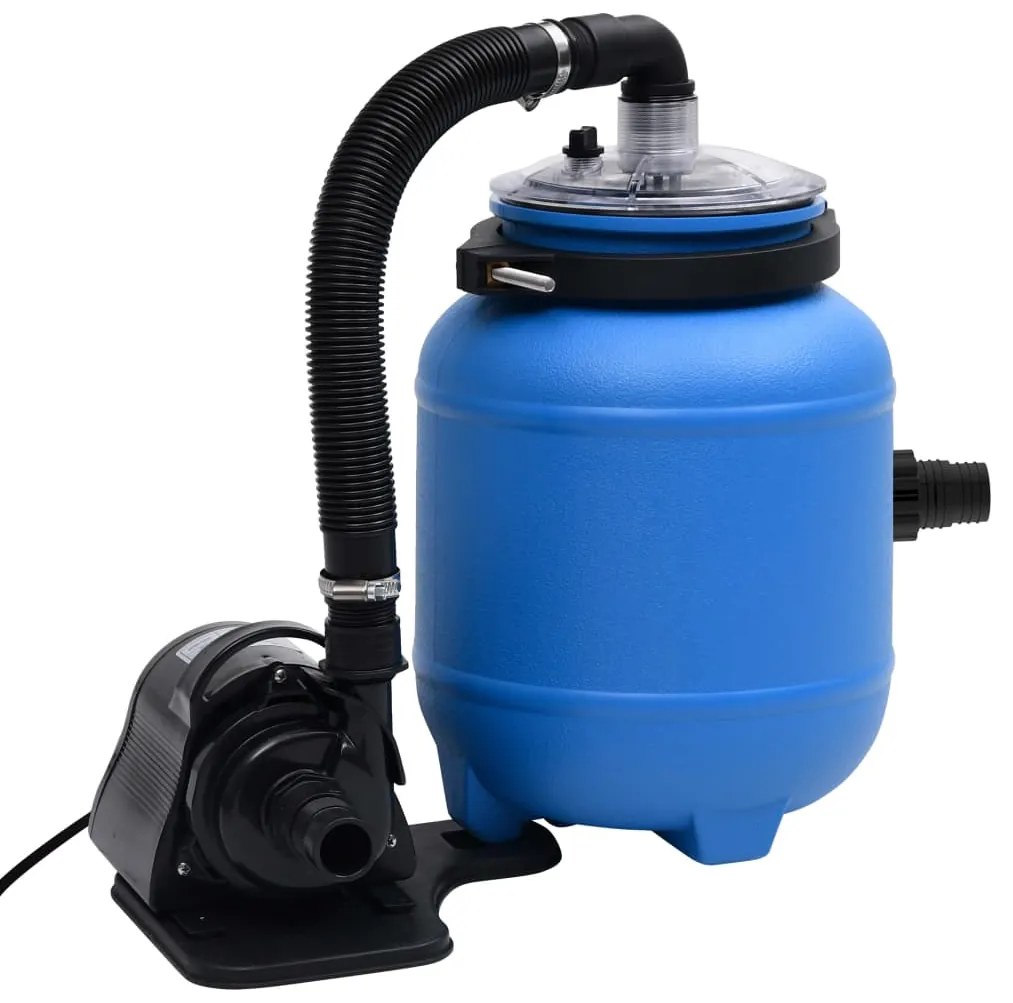 Bomba de filtro para piscina 4 m³/h preto e azul