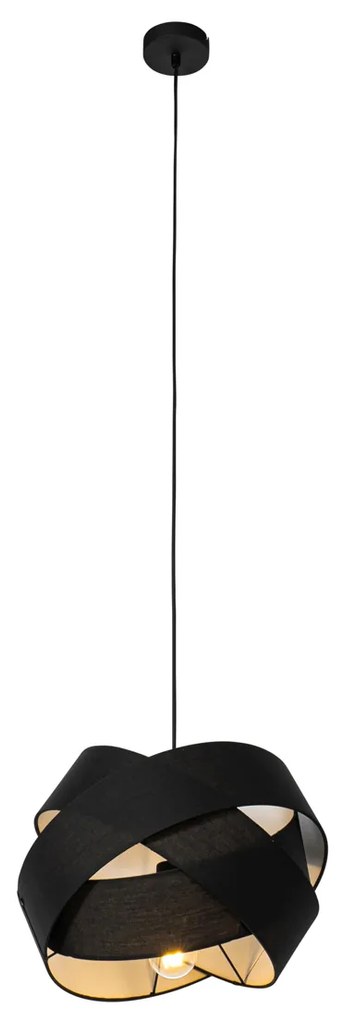 Candeeiro de suspensão moderno preto - Cloth Moderno