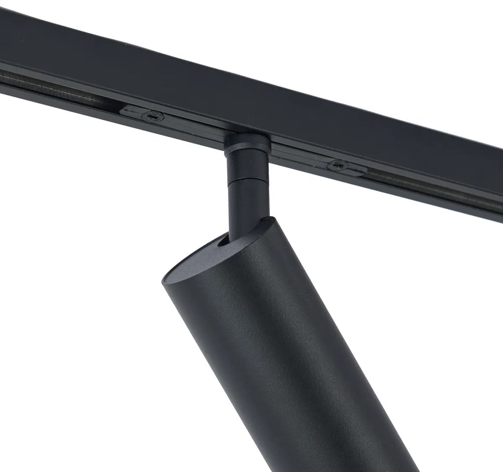 Foco moderno preto para sistema de calha monofásico GU10 35mm - Slimline Uzzy