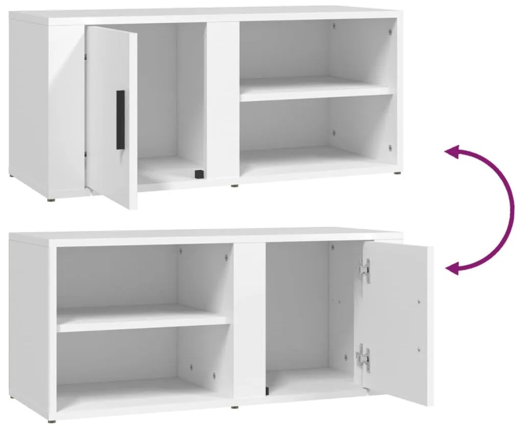 Móveis TV 2pcs 80x31,5x36 cm derivados de madeira branco