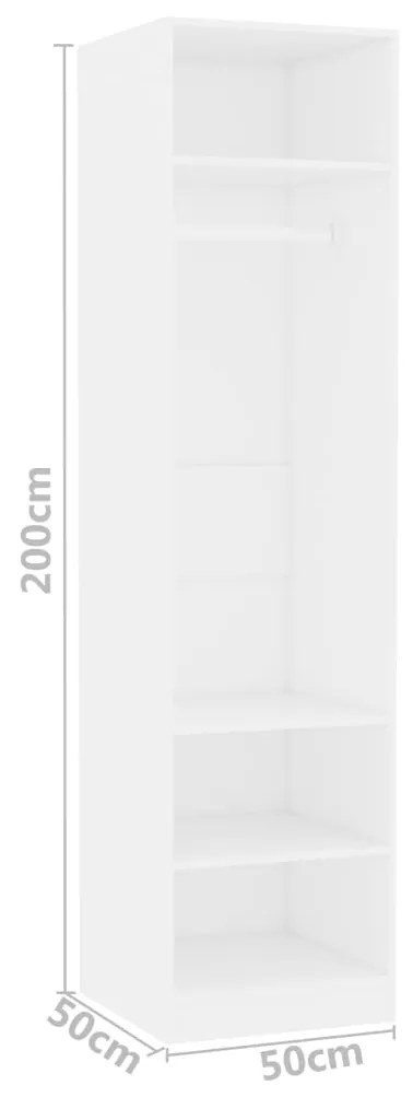 Roupeiro 50x50x200 cm contraplacado branco