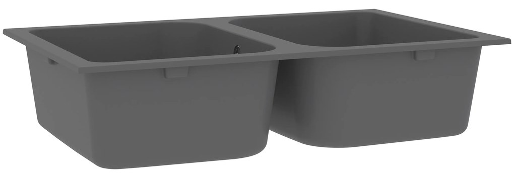 Pia de Cozinha Cinza 760x480x184 mm Granito