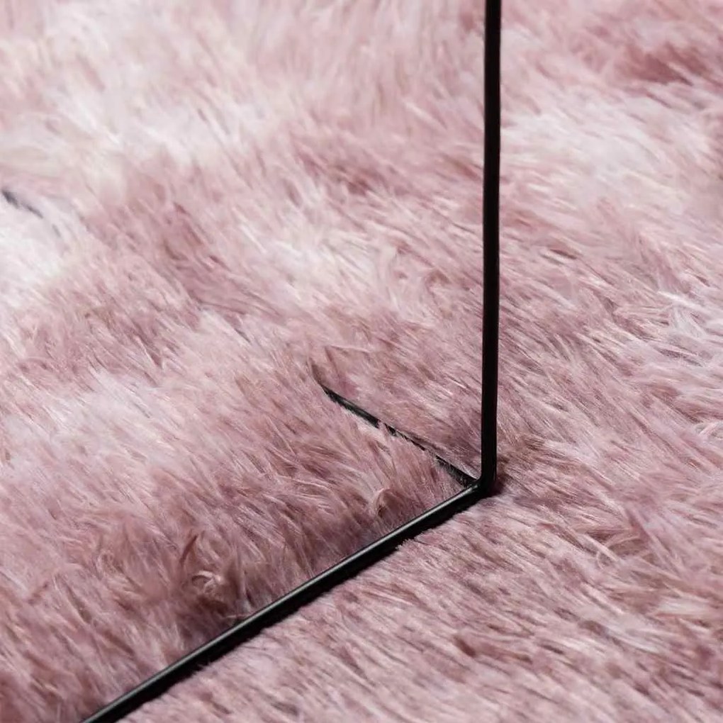 Tapete shaggy de pelo alto NAVARRA 160x160 cm rosa empoeirado