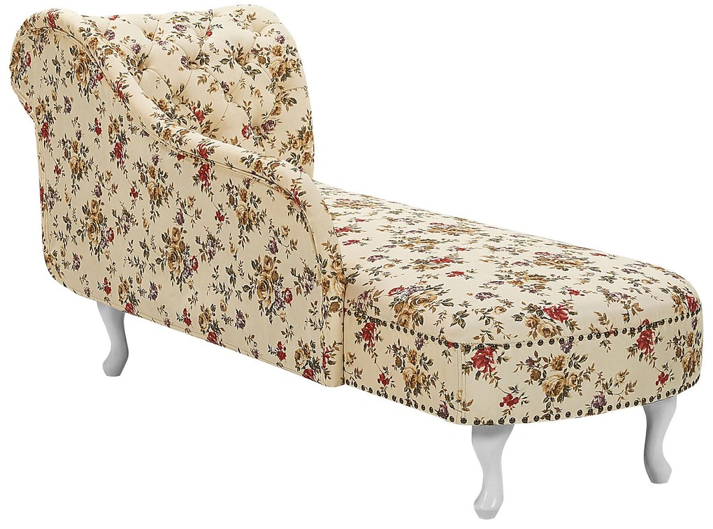 Chaise-longue à direita com padrão floral NIMES Beliani