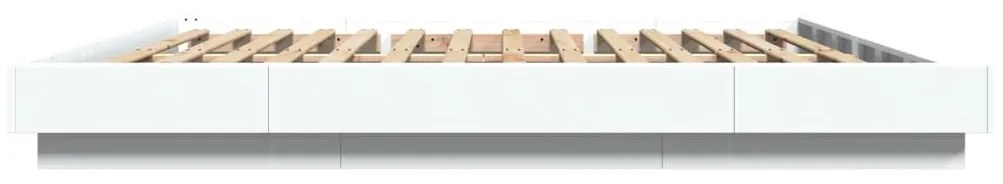 Estrutura cama c/ luzes LED 180x200 cm derivados madeira branco