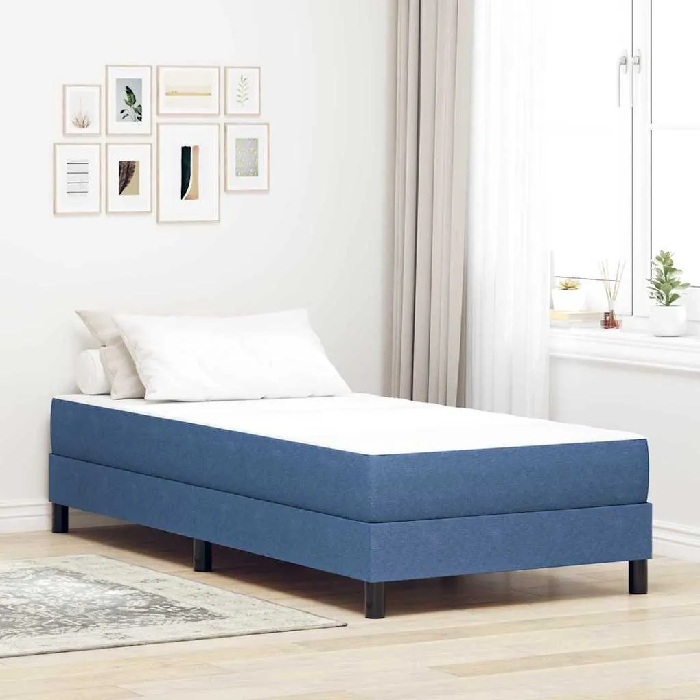 vidaXL Colchão de Cama com colchão Azul 80 x 200 cm tecido
