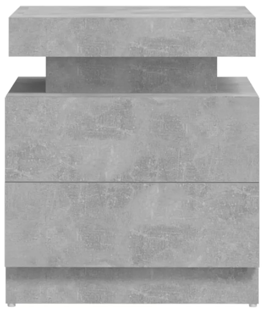 Mesa de cabeceira 45x35x52cm derivados madeira cinzento cimento
