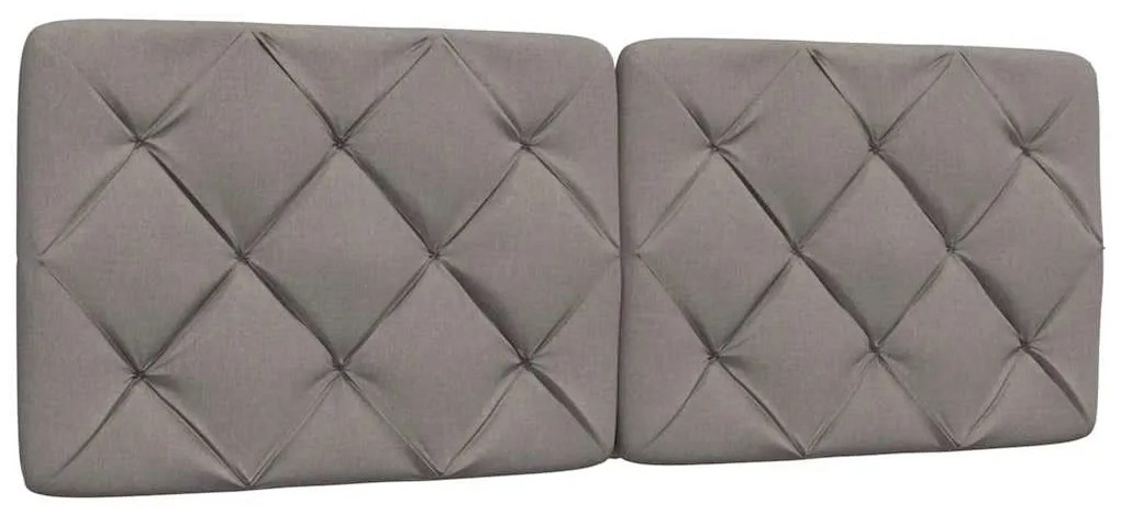 Cama com colchão 140x200 cm tecido castanho-acinzentado