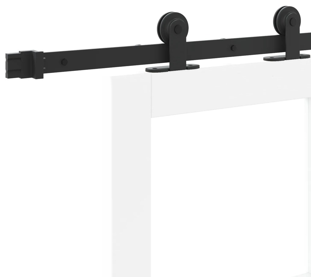 Porta Deslizante vidaXL com Kit de Ferragens 'ORKDAL'Branco Madeira Só