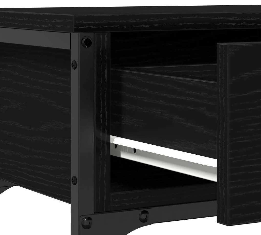Mesa de Consola vidaXL Preto Carvalho 100x25x75 cm Madeira Engenharia