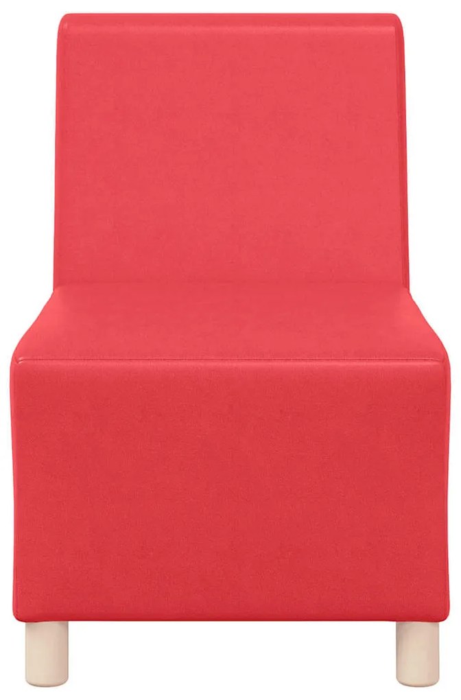 Poltrona sem braços 55 cm couro artificial vermelho