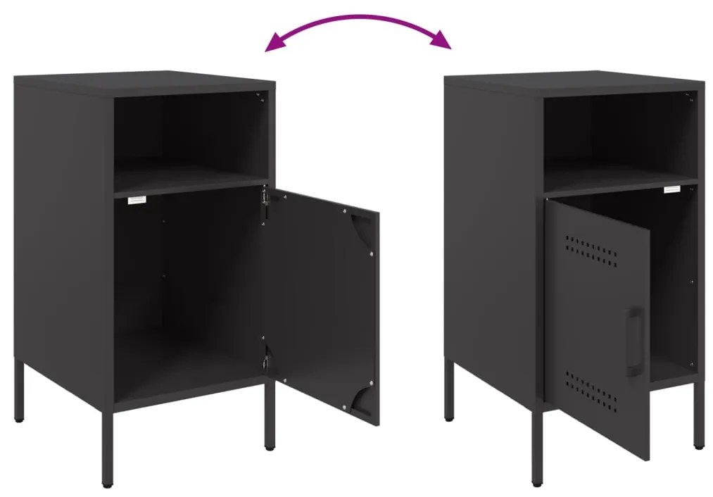 Mesa de cabeceira 36x39x68 cm aço preto