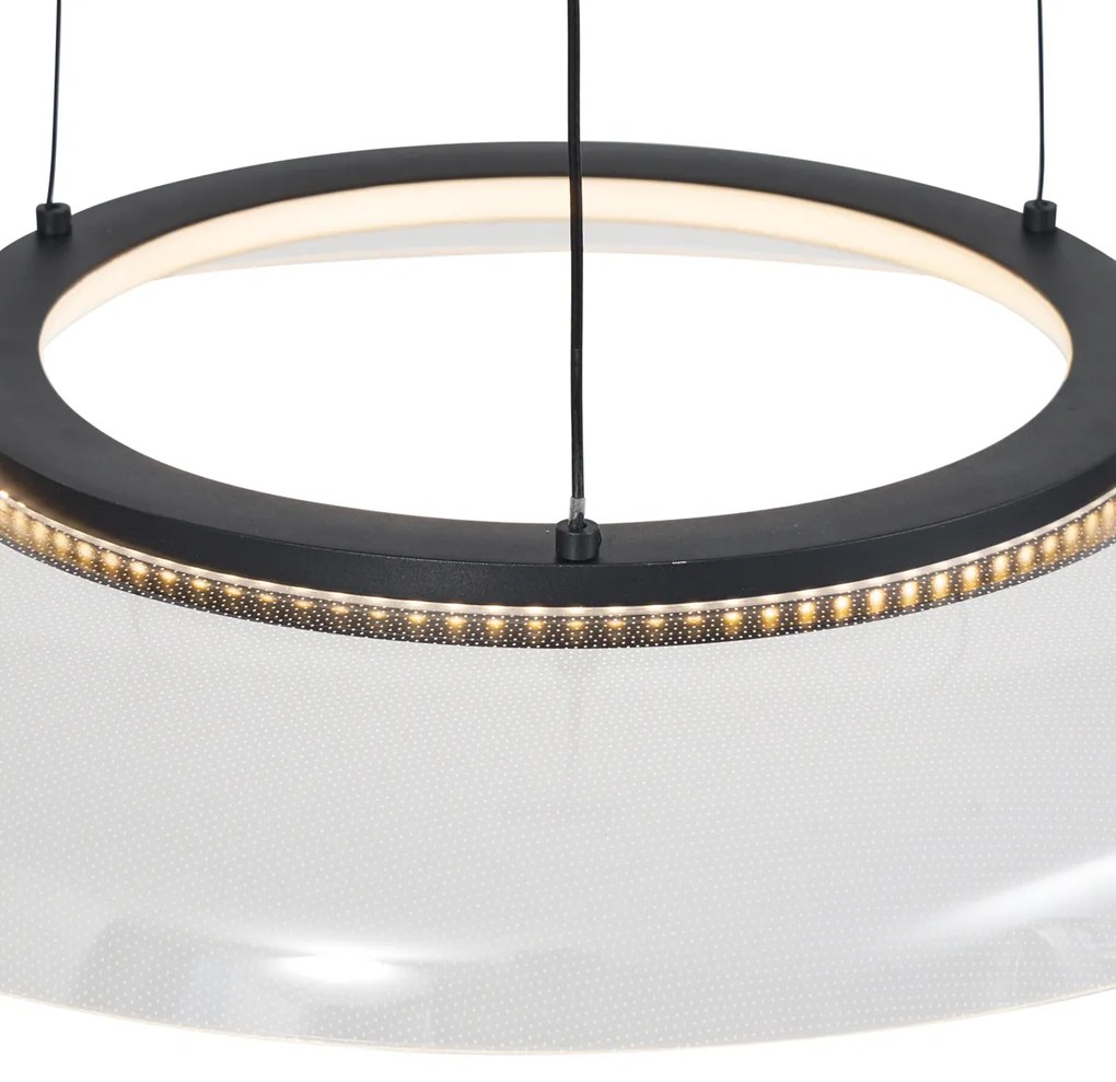 LED Candeeiro suspenso de design preto e transparente com 3 níveis de regulação - Scacrylic Design