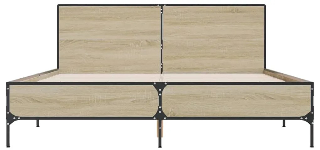 Estrutura de cama 150x200 cm derivados madeira/metal